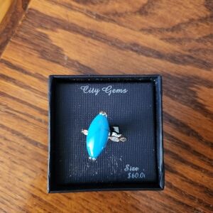 Kohl's Blue Gemstone Ring with Silver Band